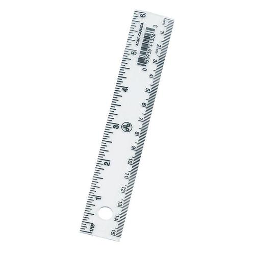 Westcott® 6Inch/15cm Pocket Style Transparent Plastic Ruler