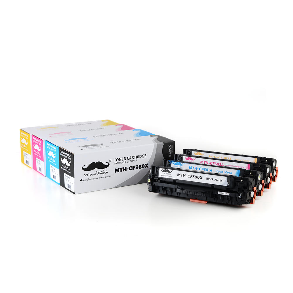 Remanufactured HP 312X-312A Toner Cartridge Combo BK/C/M/Y - Moustache®