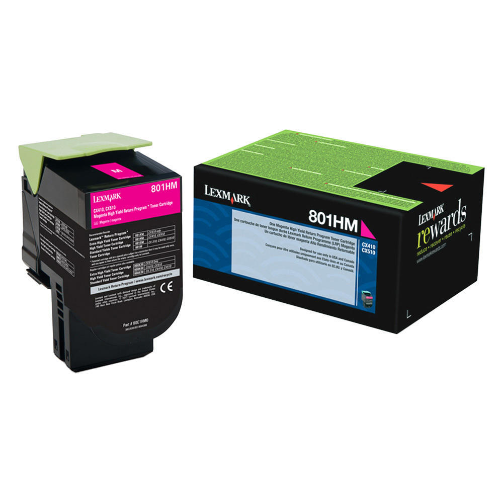 Lexmark 801HM 80C1HM0 Original Magenta Return Program Toner Cartridge High Yield