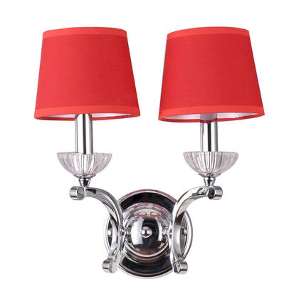 Fabric Shade Chrome Finish 2 Lights Wall Lamp Simple Designs Modern Style at LightingBox.com Canada