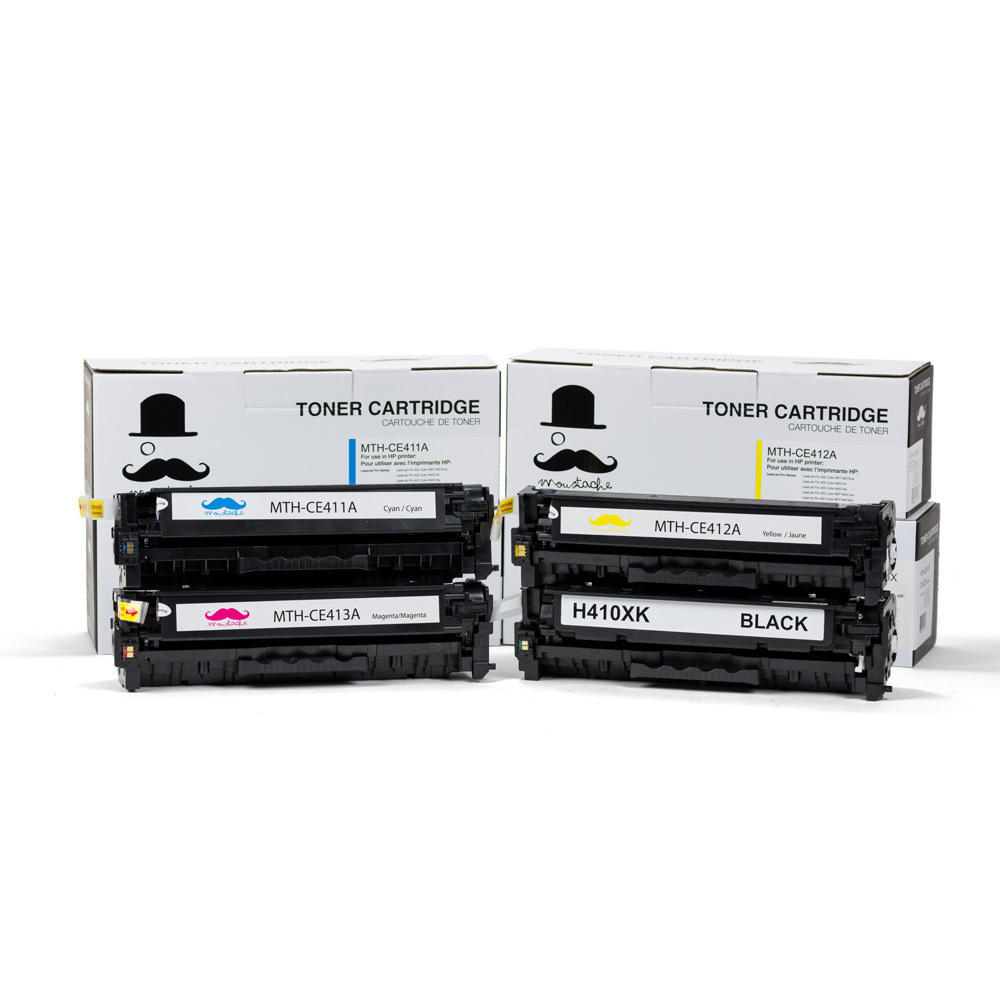 Remanufactured HP 305X Black + HP 305A Color Toner Cartridge Combo BK/C/M/Y - Moustache®