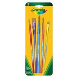 Crayola Art and Craft Brushes, Wood Assorted Handle -  Package of 5 (159384)
