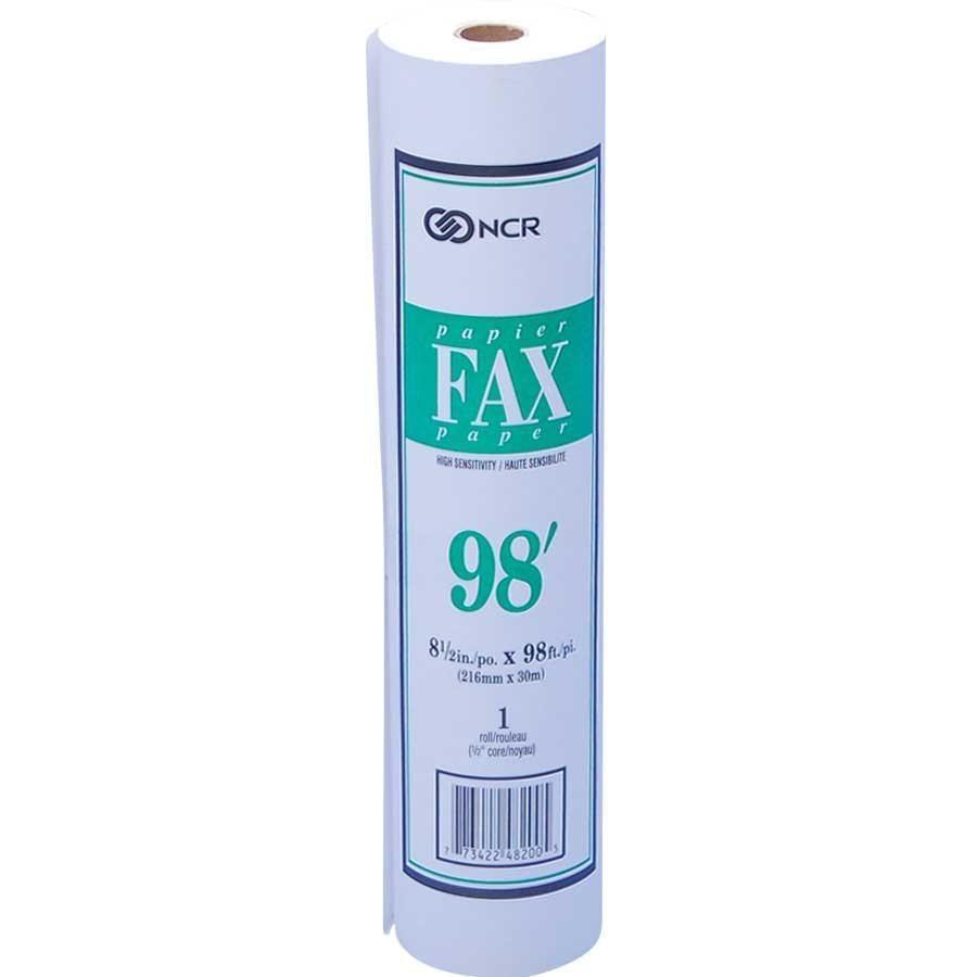 NCR Fax paper,8-1/2� x 98’ x 1/2� dia. Box of 6 NCR Fax paper,8-1/2� x 98’ x 1/2� dia. Box of 6
