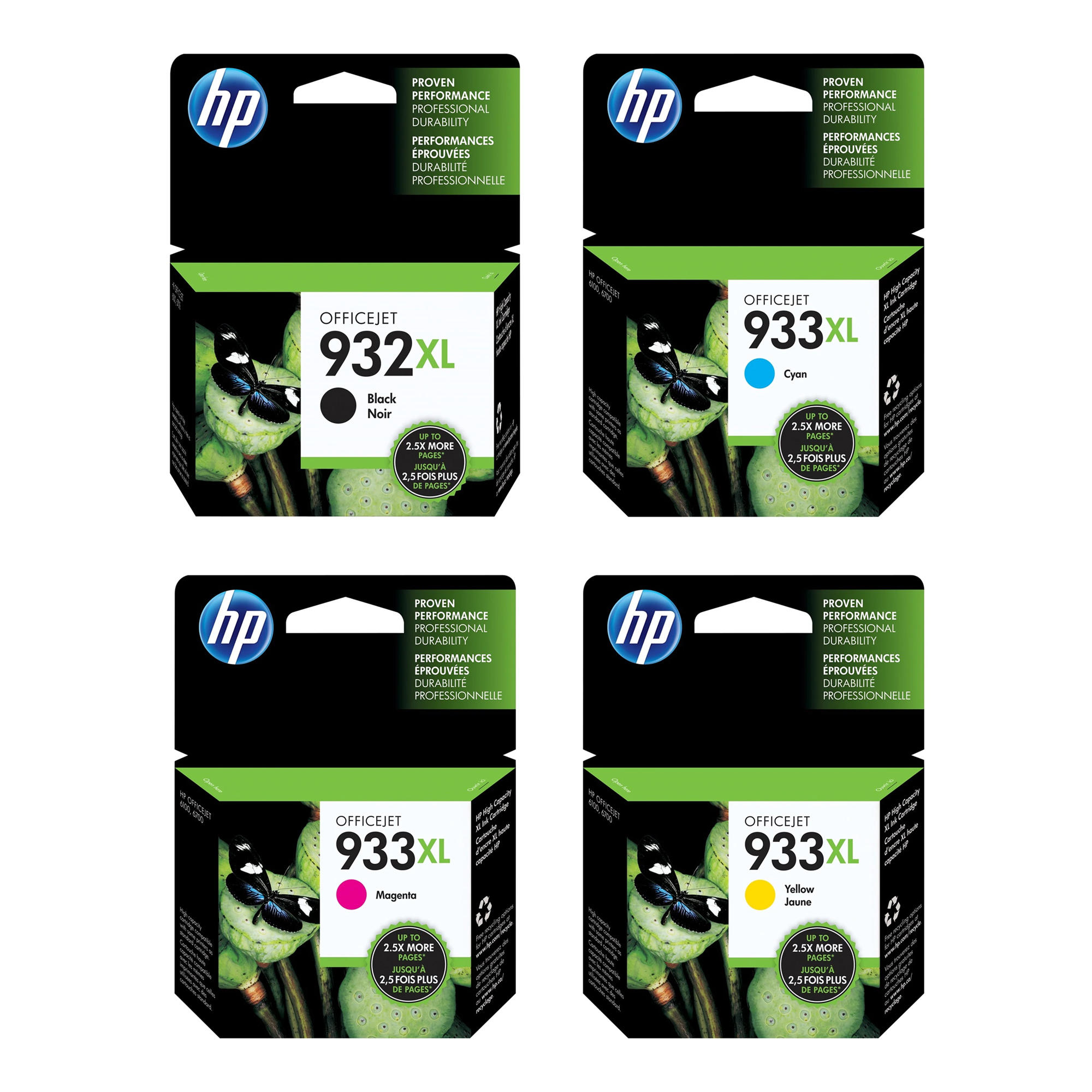 HP 932XL 933XL Original Ink Cartridge Combo High Yield BK/C/M/Y