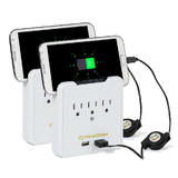 PrimeCables® 3-Outlet Wall Mount Surge Protector with Smartphone Holder & Dual 2.1A Charging Ports