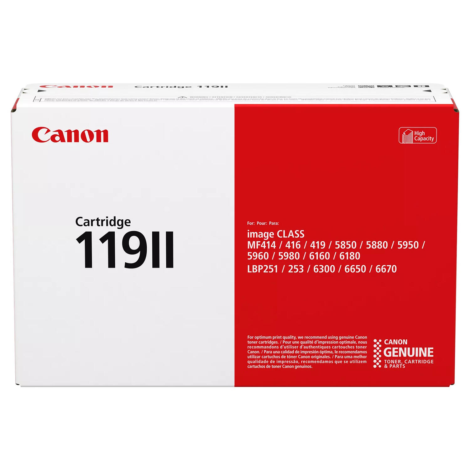 Canon 119X 3480B001AA Original Black Toner Cartridge High Yield