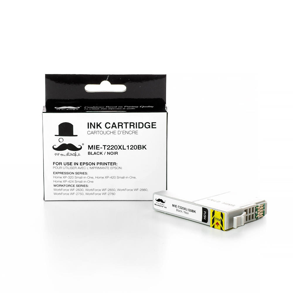 Epson 220 T220XL120 Compatible Black Ink Cartridge High Yield - Moustache®