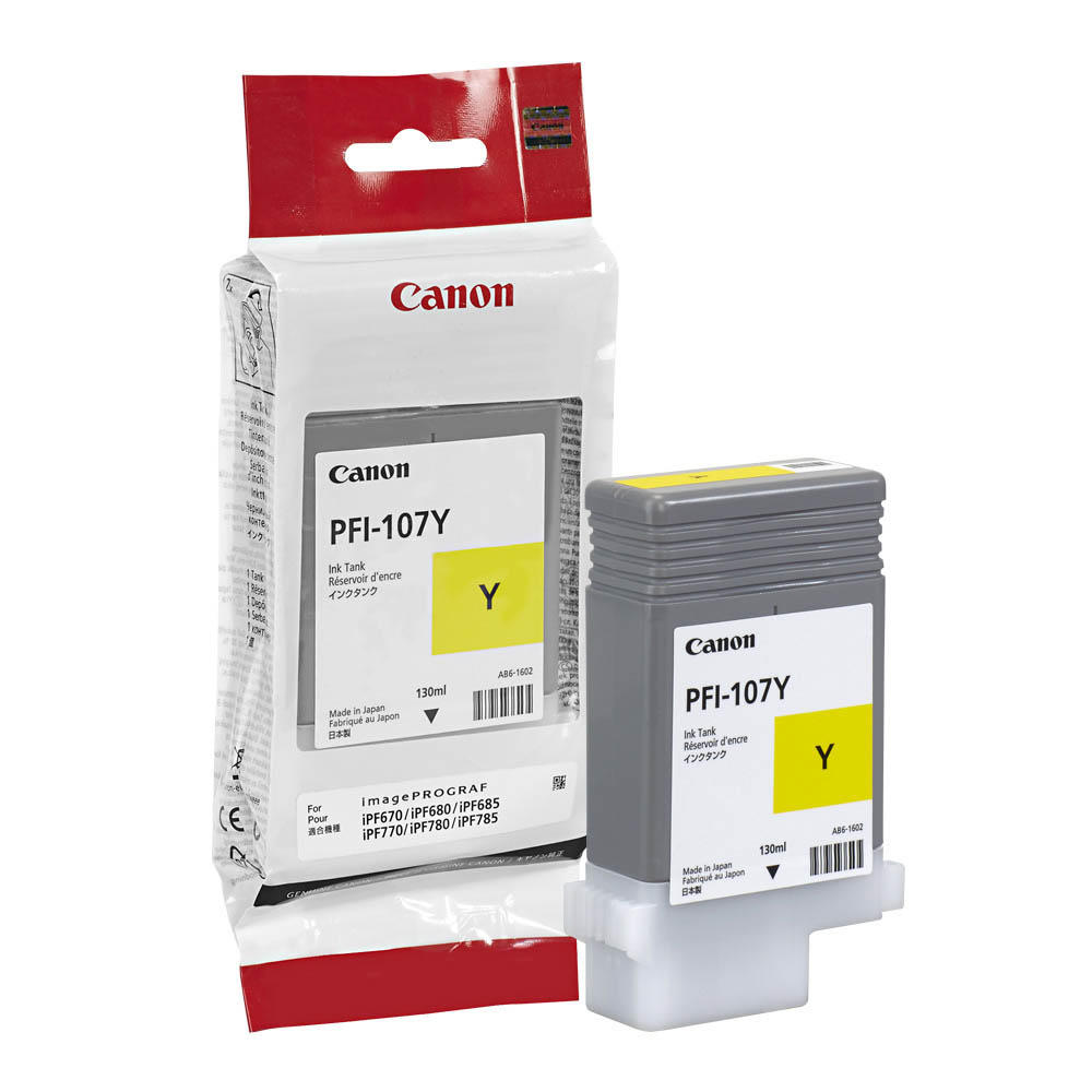 Canon PFI-107Y Original Yellow Ink Cartridge (6708B001AA)