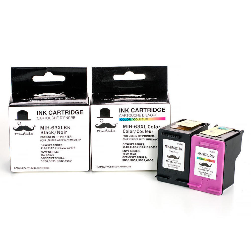 Remanufactured HP 63XL F6U64AN F6U63AN Ink Cartridge Black and Color Combo High Yield ...