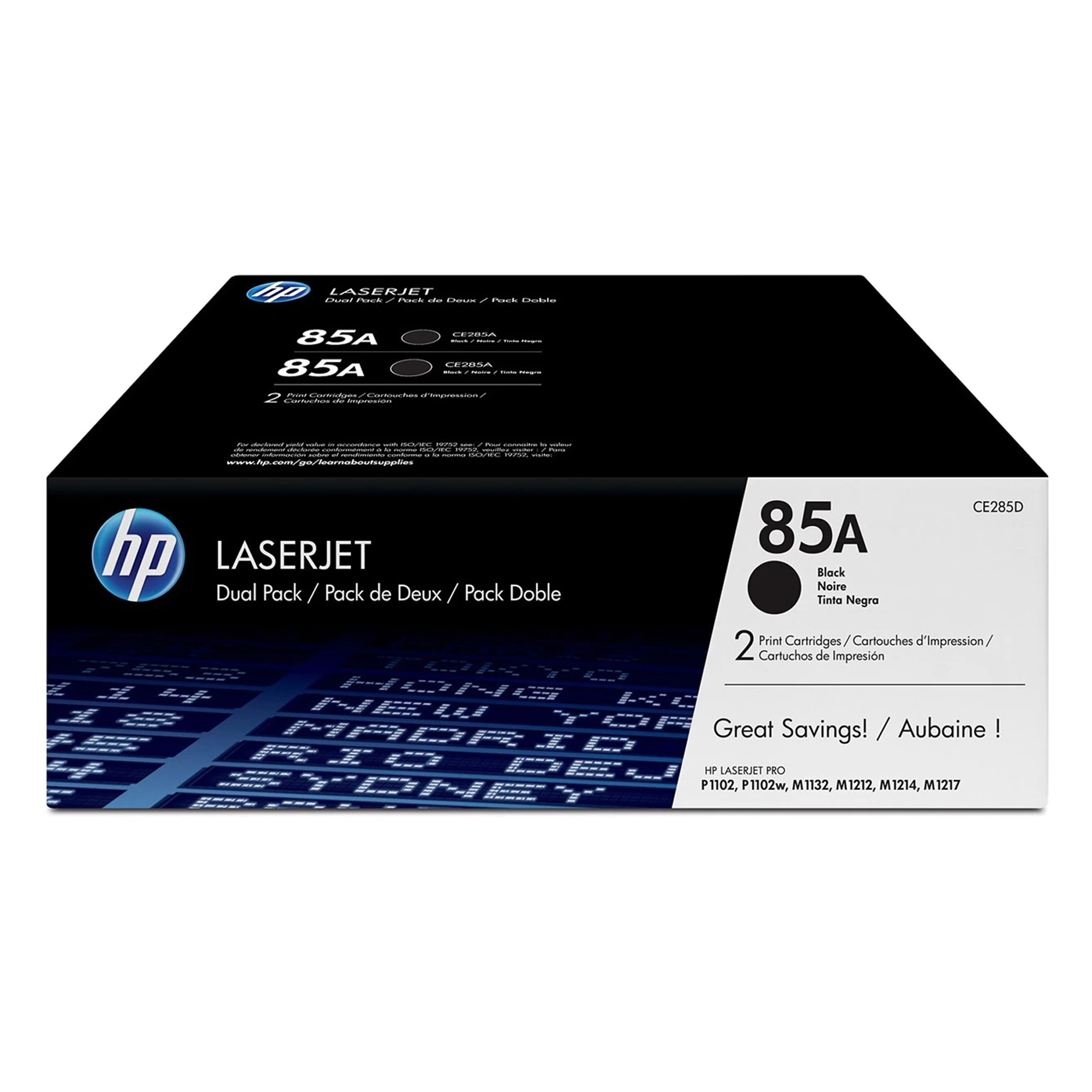 HP 85A CE285D Original Black Toner Cartridge 2/Pack