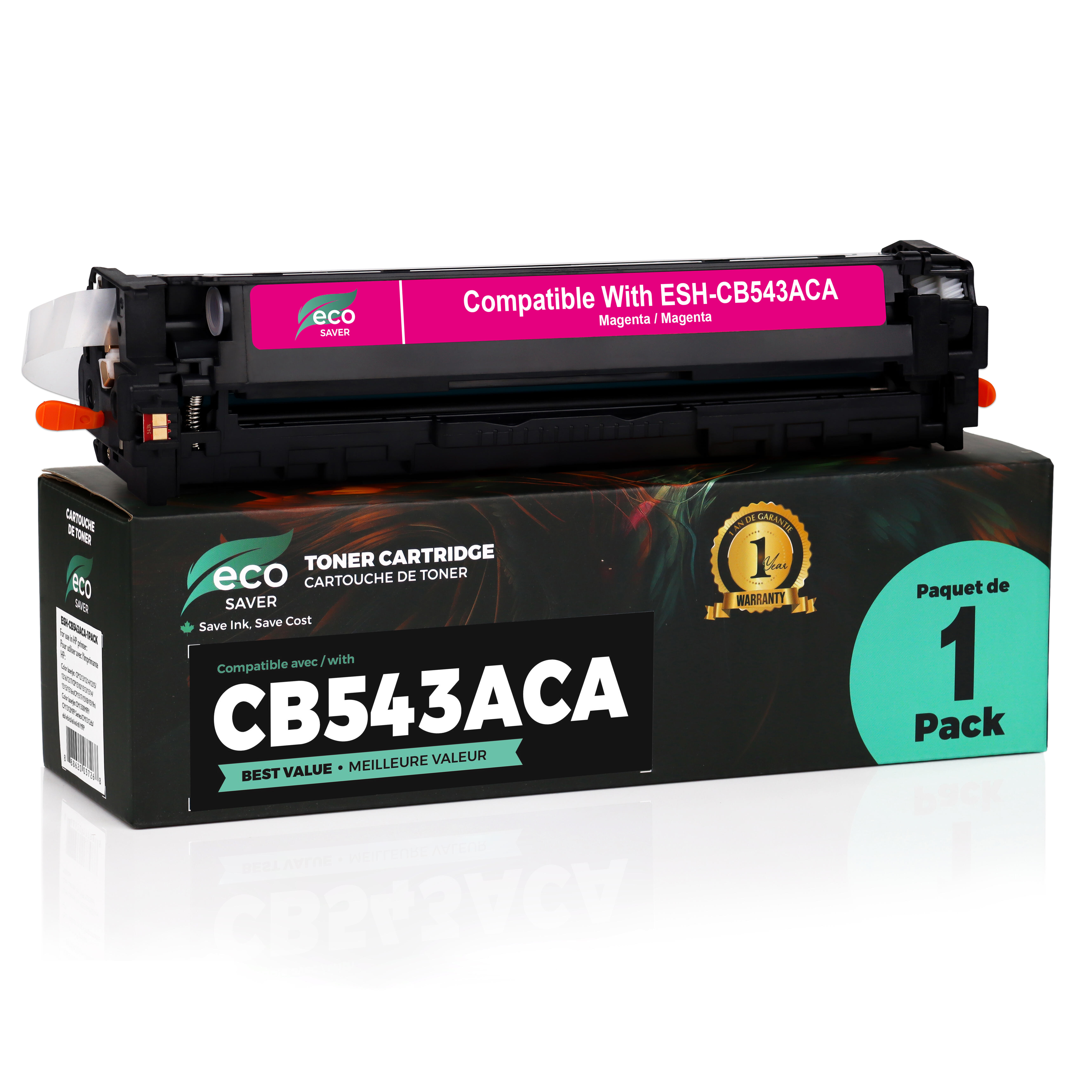 Remanufactured HP 125A CB543A Magenta Toner Cartridge - Eco-saver