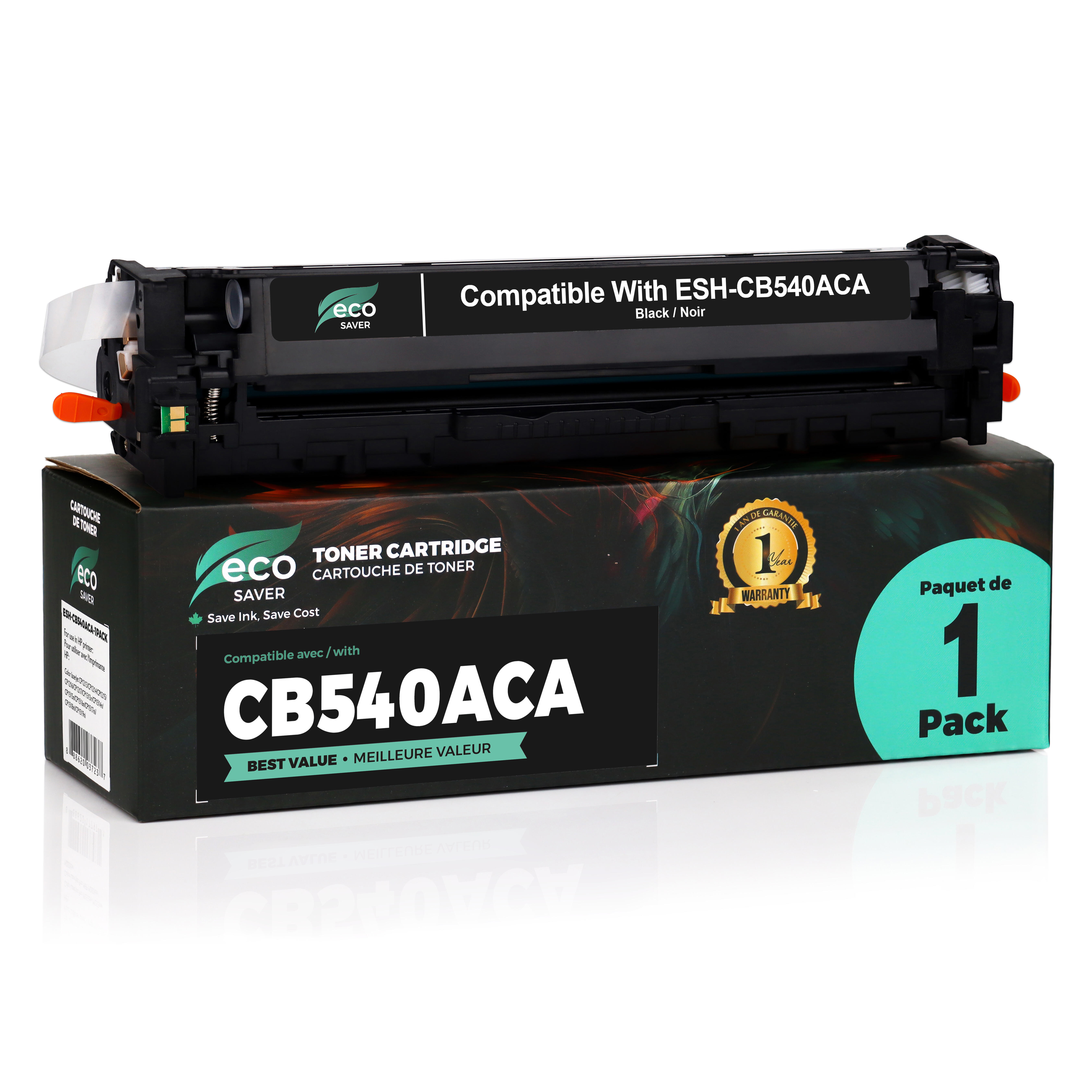 Remanufactured HP 125A CB540A Black Toner Cartridge - Economical Box