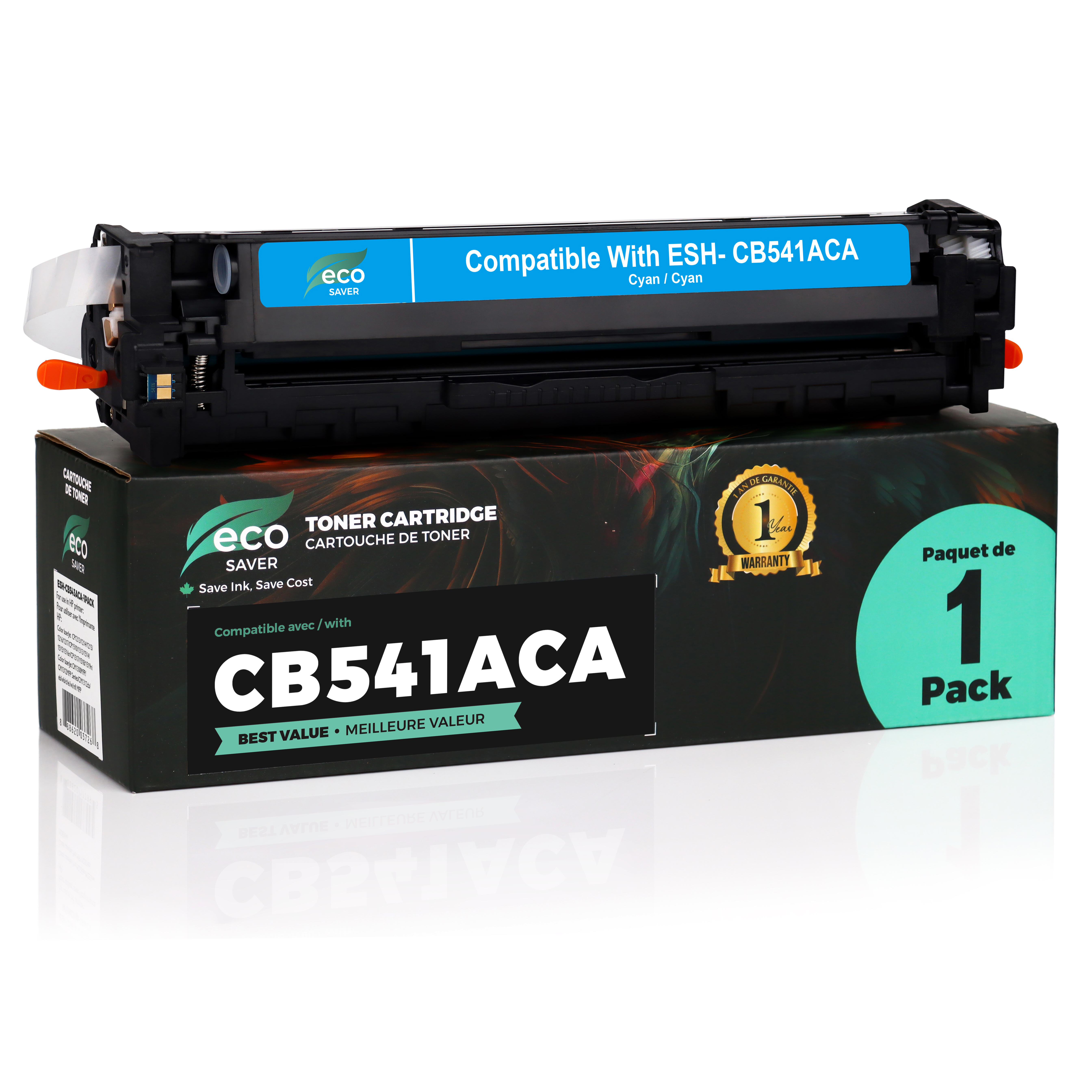Remanufactured HP 125A CB541A Cyan Toner Cartridge - Eco-saver