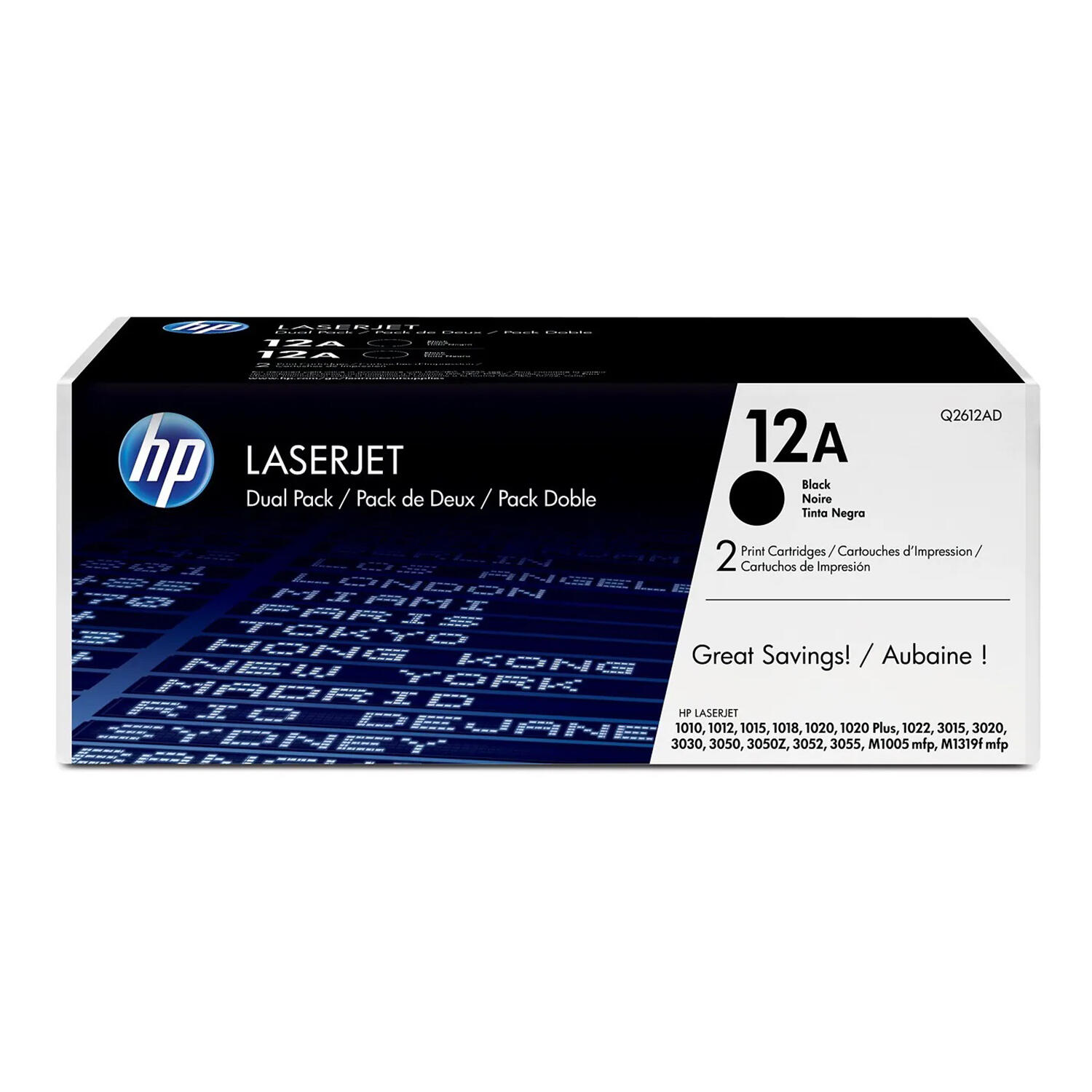 HP 12A Q2612D Original Black Toner Cartridge - 2/Pack