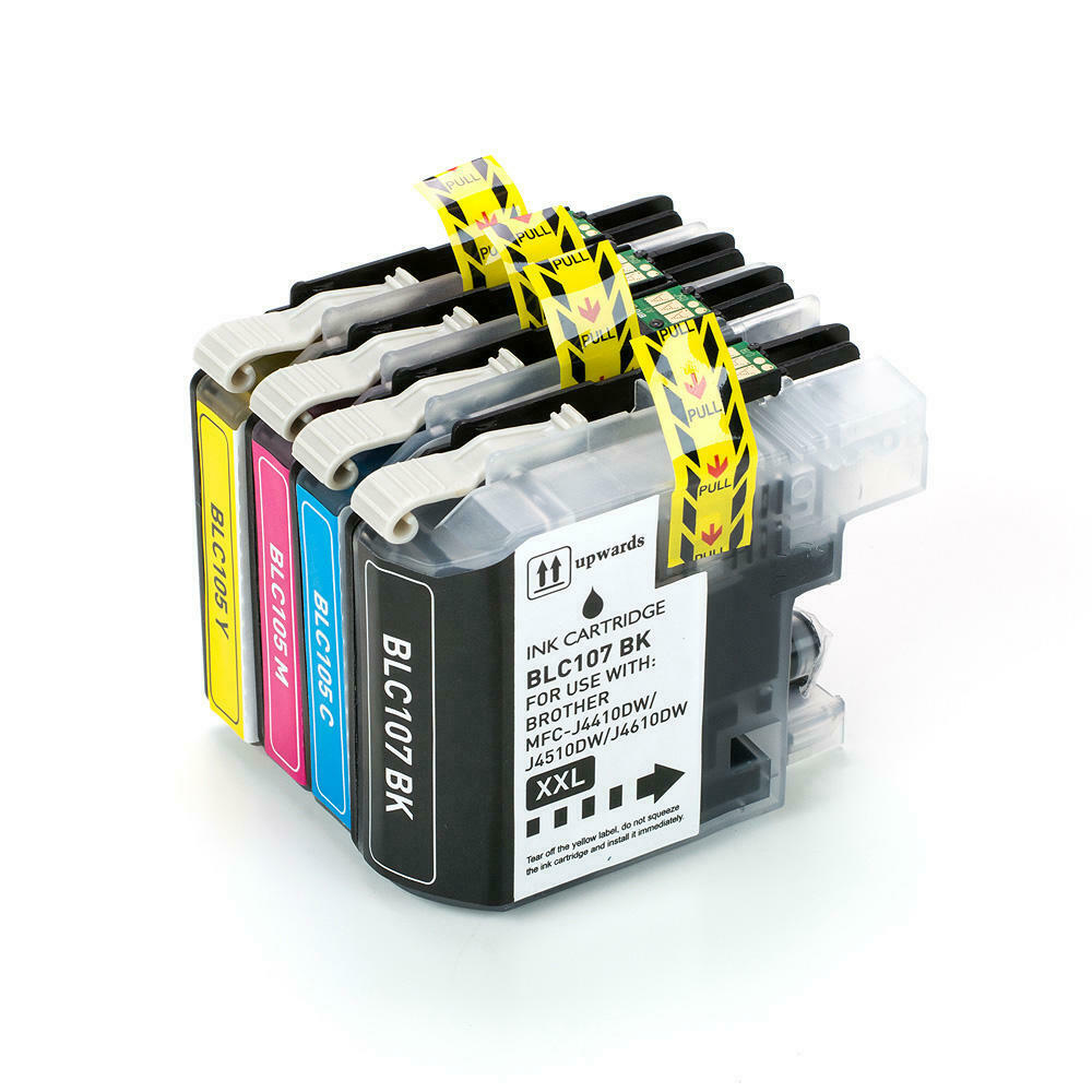 Brother LC107 LC105 Compatible Ink Cartridge Combo BK/C/M/Y