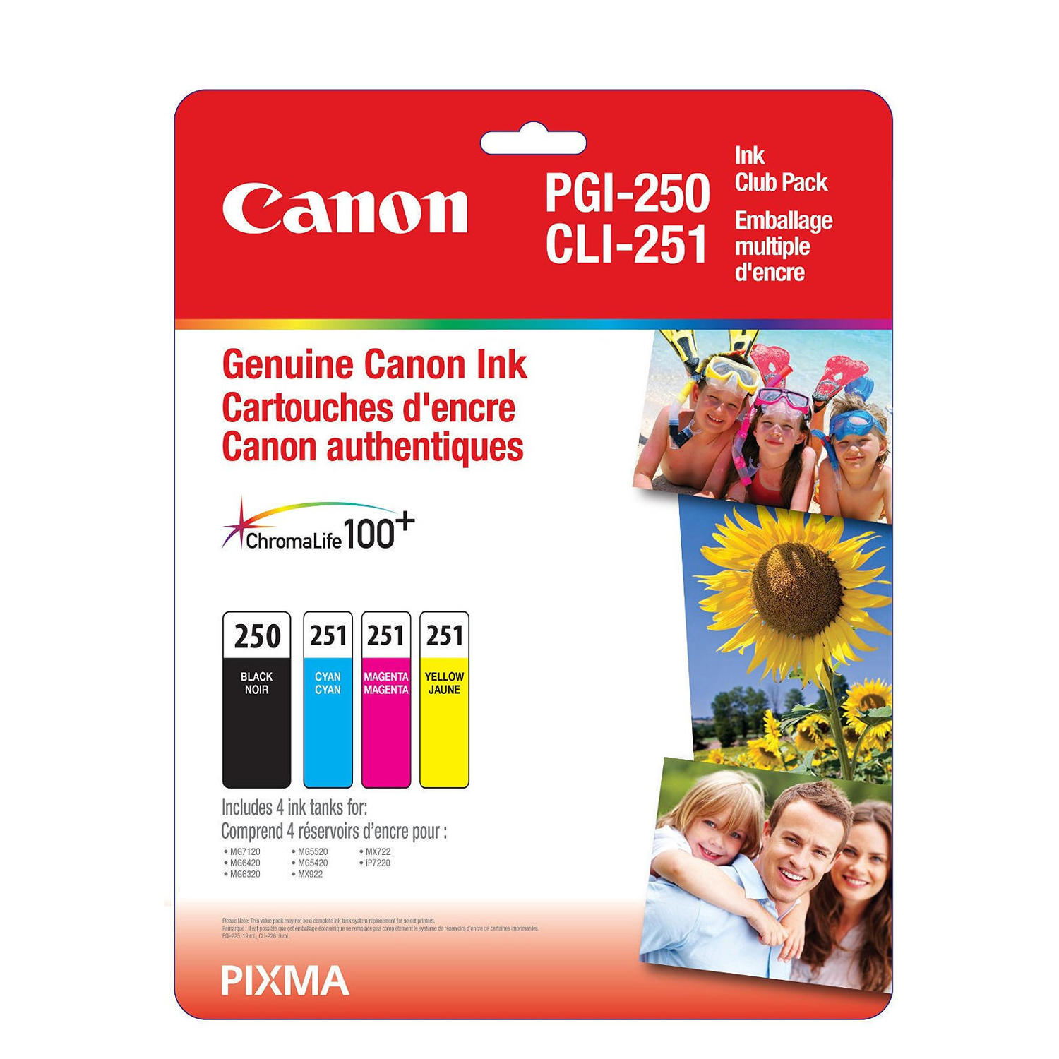 Canon PGI250 CLI251 Original Ink Cartridge Combo PGBK/C/M/Y (6497B009)