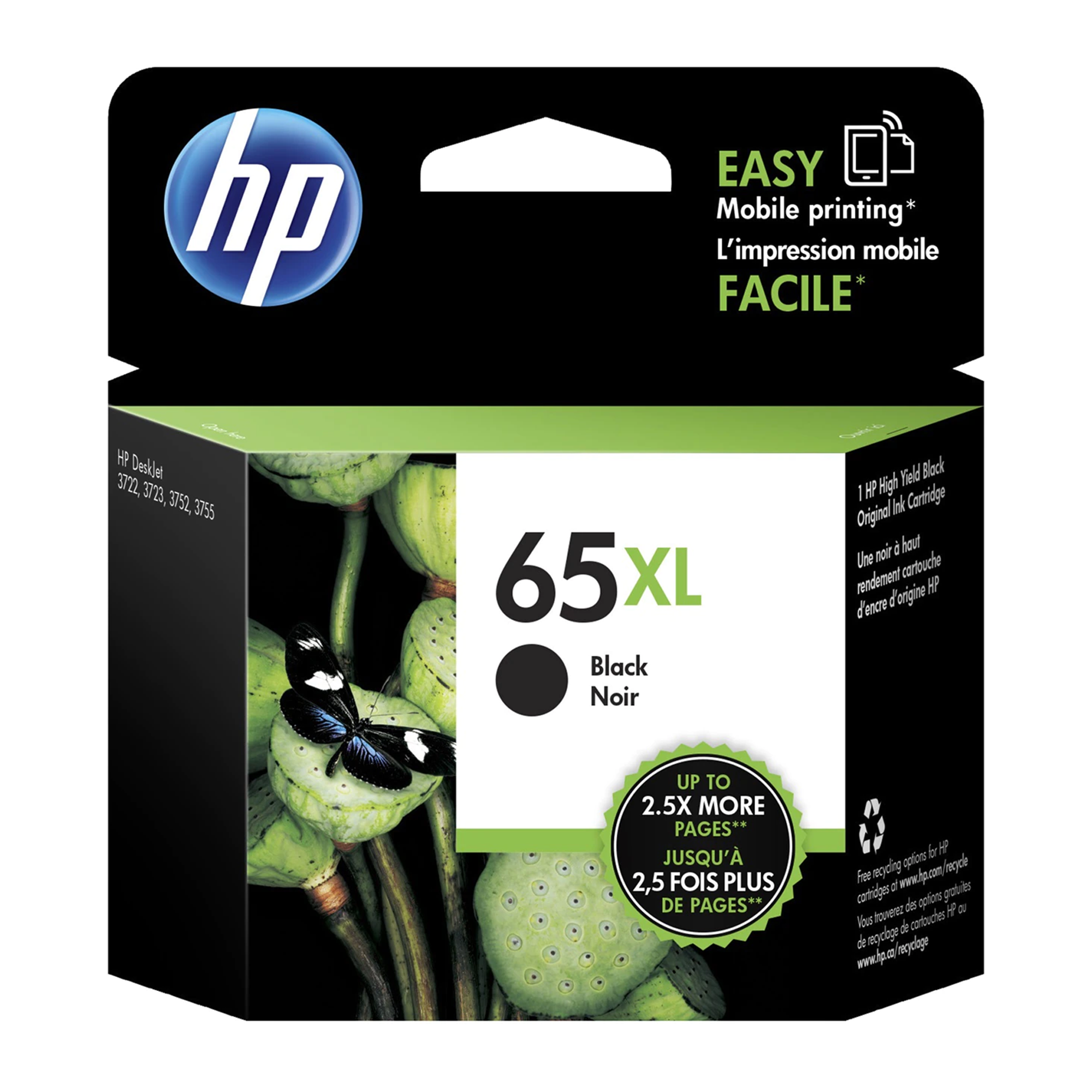HP 65XL N9K04AN Original Black Ink Cartridge High Yield