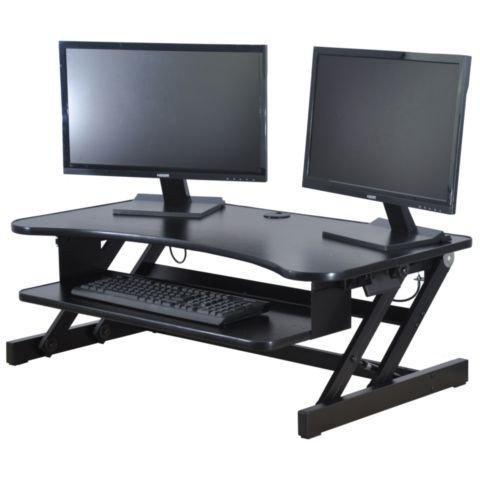 Deluxe Sit to Stand Desk Riser – 37.4" Wide Surface for Dual Monitors - Rocelco®