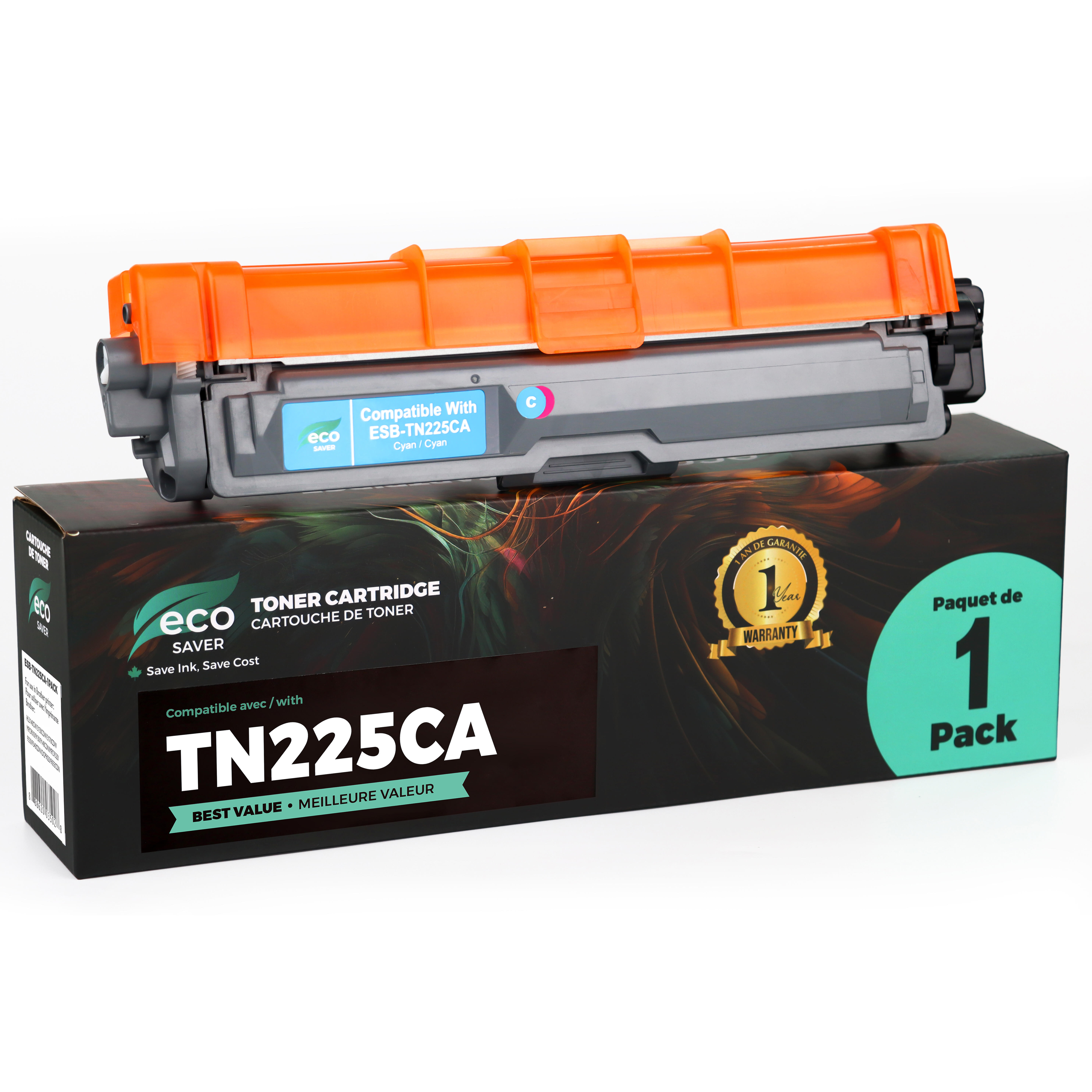 Brother TN-225 Compatible Cyan Toner Cartridge - Eco-saver