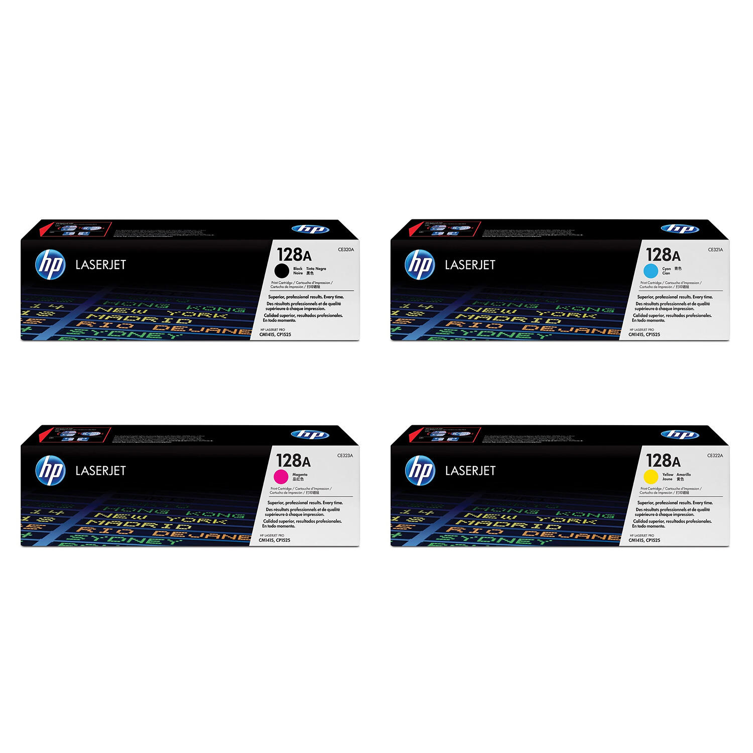 HP 128A Original Toner Cartridge Combo BK/C/M/Y