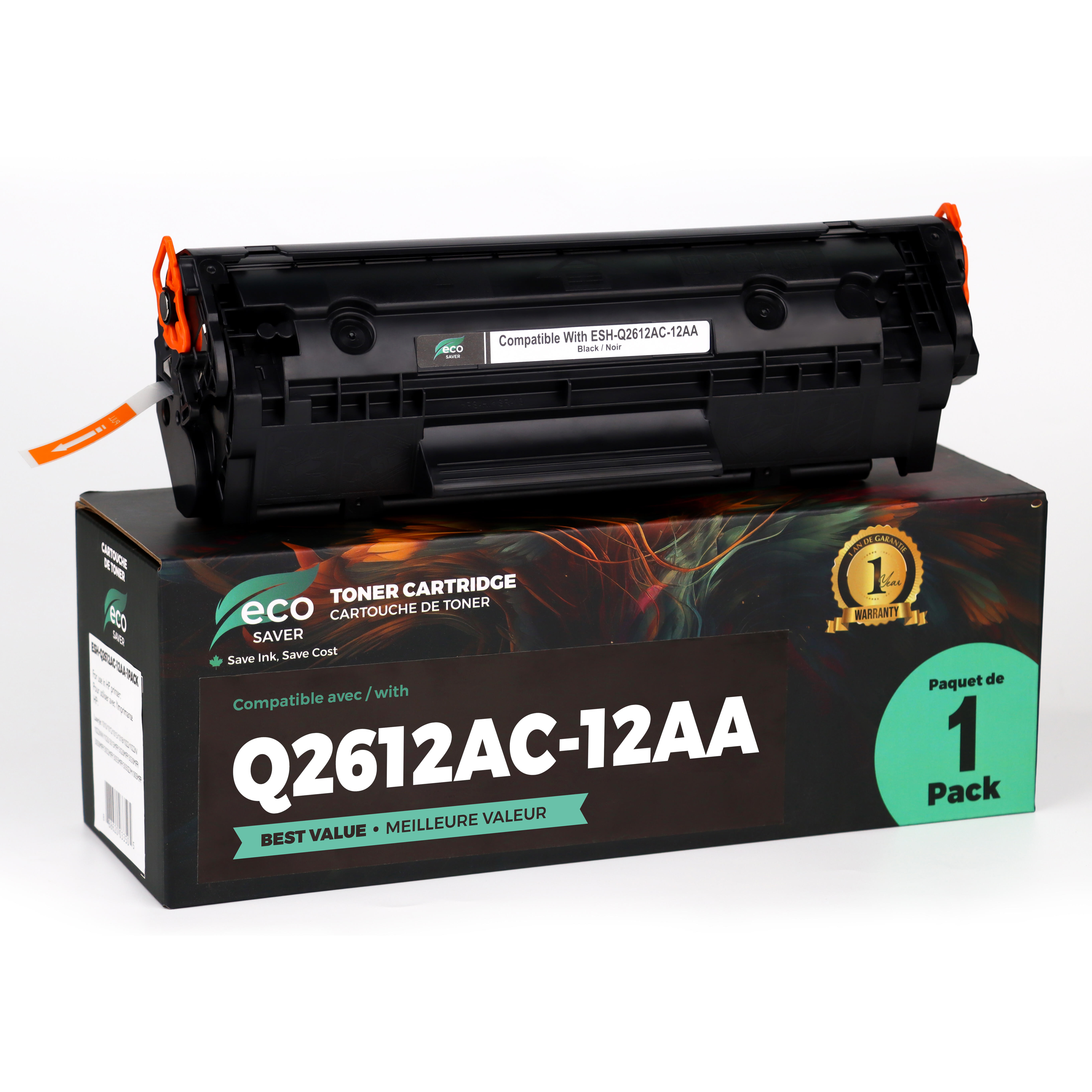 Compatible HP 12A Q2612A Black Toner Cartridge - Eco-saver