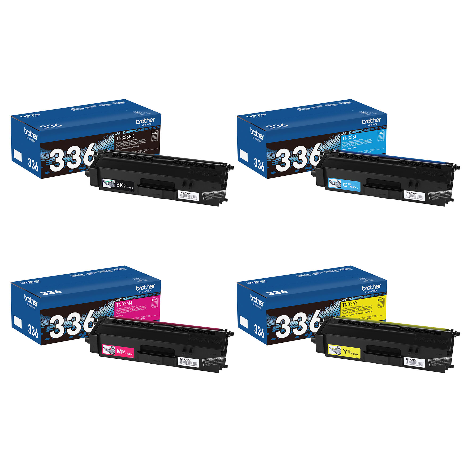 Brother TN336 Original Toner Cartridge Combo High Yield BK/C/M/Y