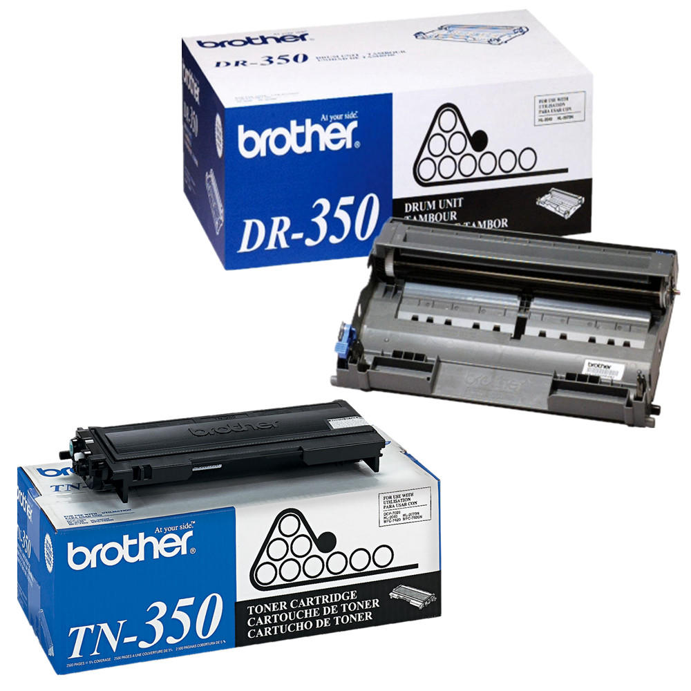 Brother TN350 DR350 Original Black Toner Cartridge & Drum Combo