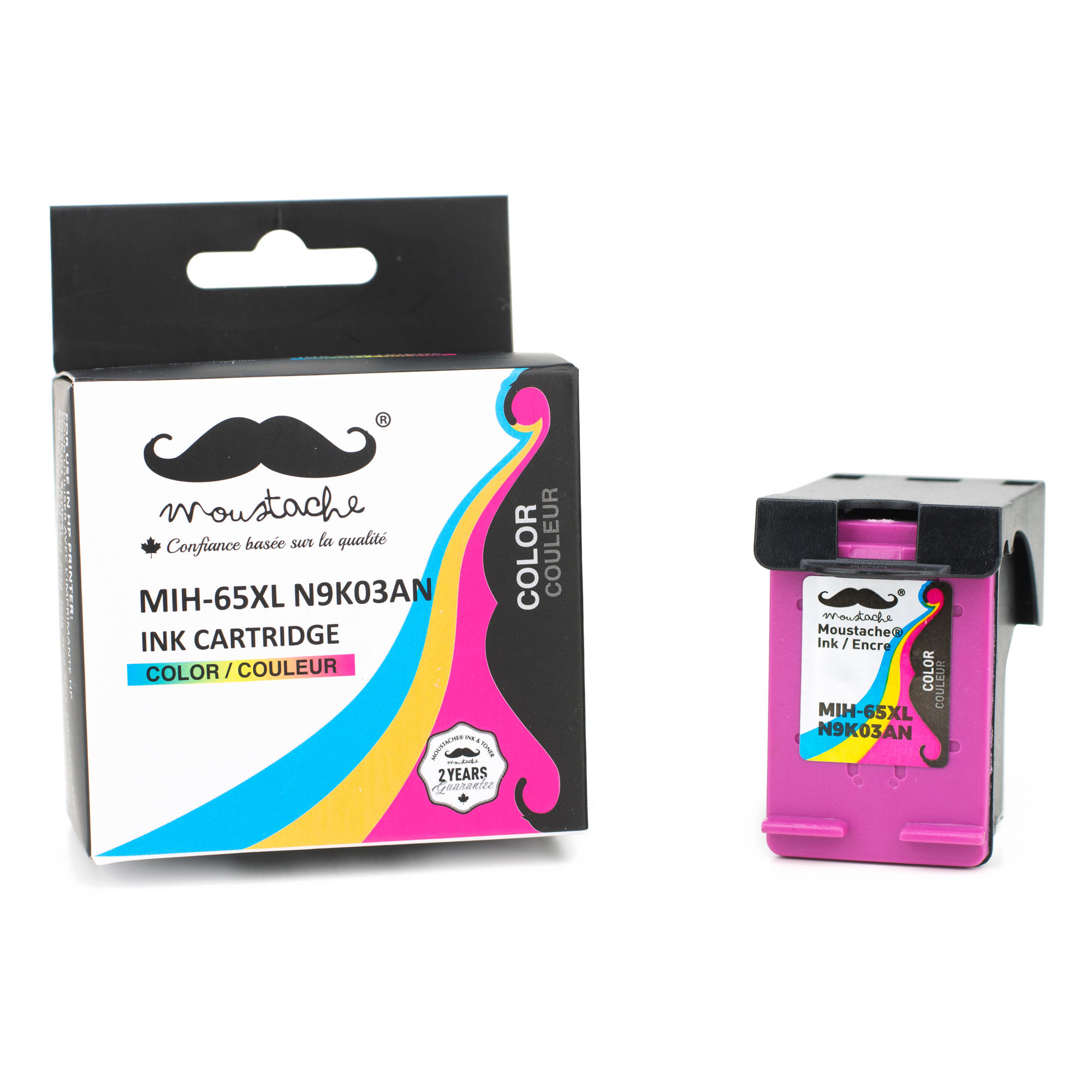 Remanufactured HP 65XL N9K03AN Tri-Color Ink Cartridge High Yield - Moustache®