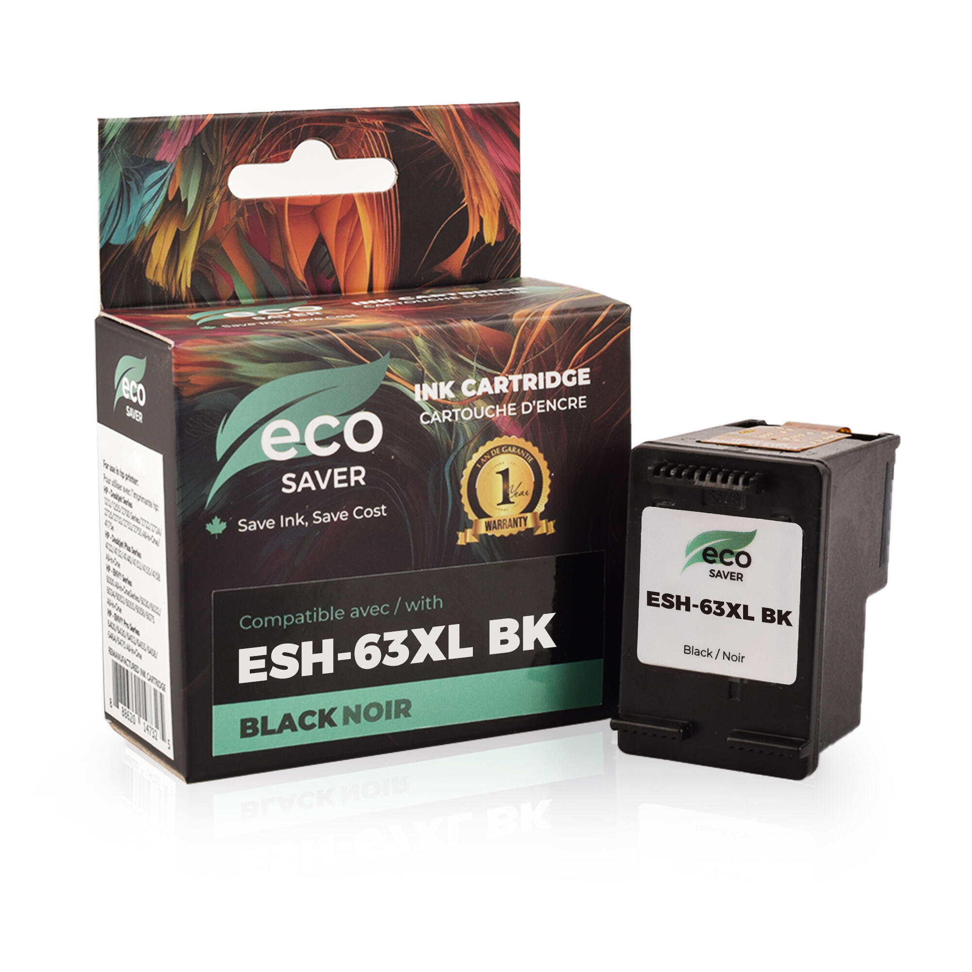 Compatible HP 63XL F6U64AN Black Ink Cartridge High Yield - Eco-Saver