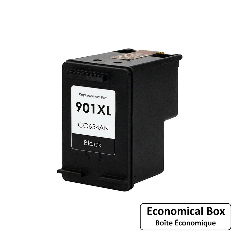 Remanufactured HP 901XL CC654AN Black Ink Cartridge High Yield - Economical Box