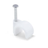 PrimeCables® Circle Clips With Nail 10MM 100pcs/Pack White 