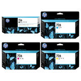 HP 728 F9J68A F9J67A F9J66A F9J65A 300ml 130ml Original Ink Cartridge Combo MBK/C/M/Y