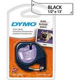 DYMO® 16952 LetraTag Original Label Tape, 12mm (1/2") Black on Clear