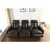 PMC-3005 Manual Latch Recline Bonded Leather Home Theater Seating-1 Seat-Black