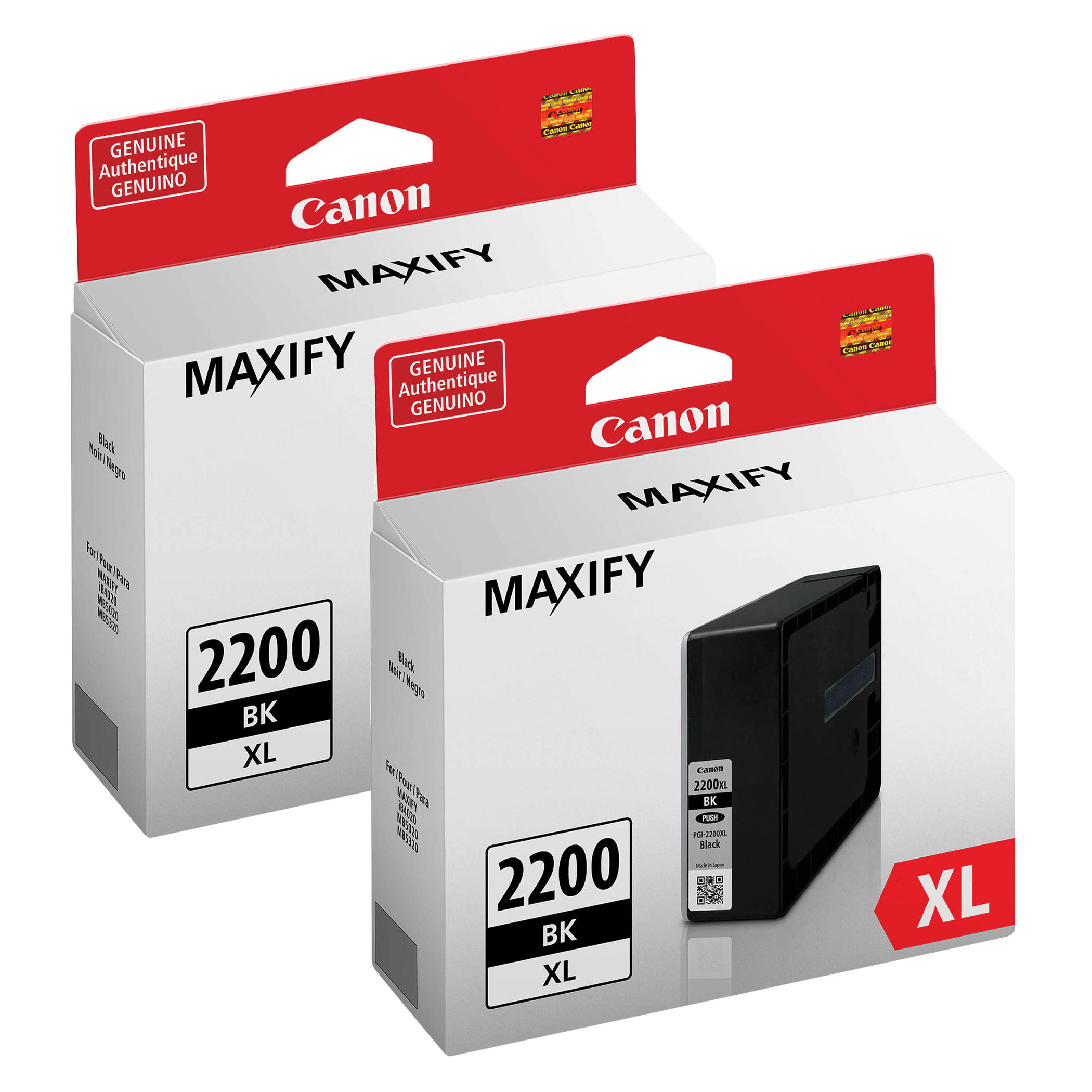 Canon PGI-2200XL Original Black Ink Cartridge Combo High Yield (9255B001) - 2/Pack