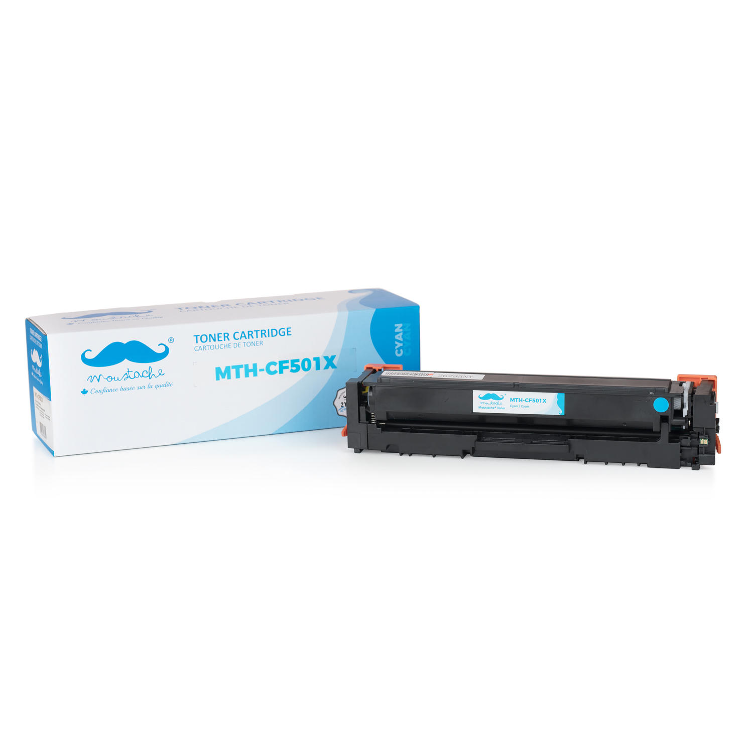 Compatible HP 202X CF501X Cyan Toner Cartridge High Yield - Moustache®