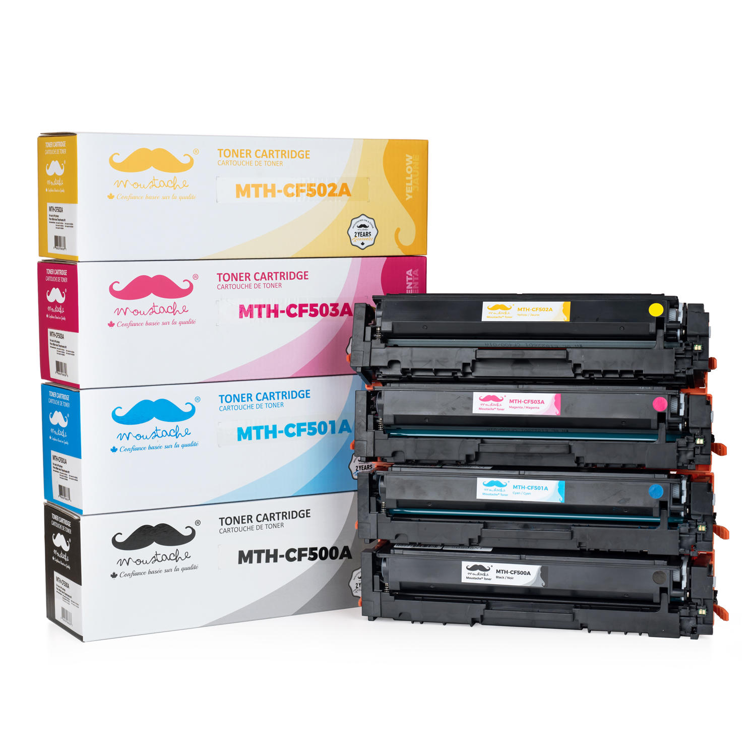 Compatible HP 202A CF500A CF501A CF502A CF503A Toner Cartridge Combo BK/C/M/Y - Moustache®