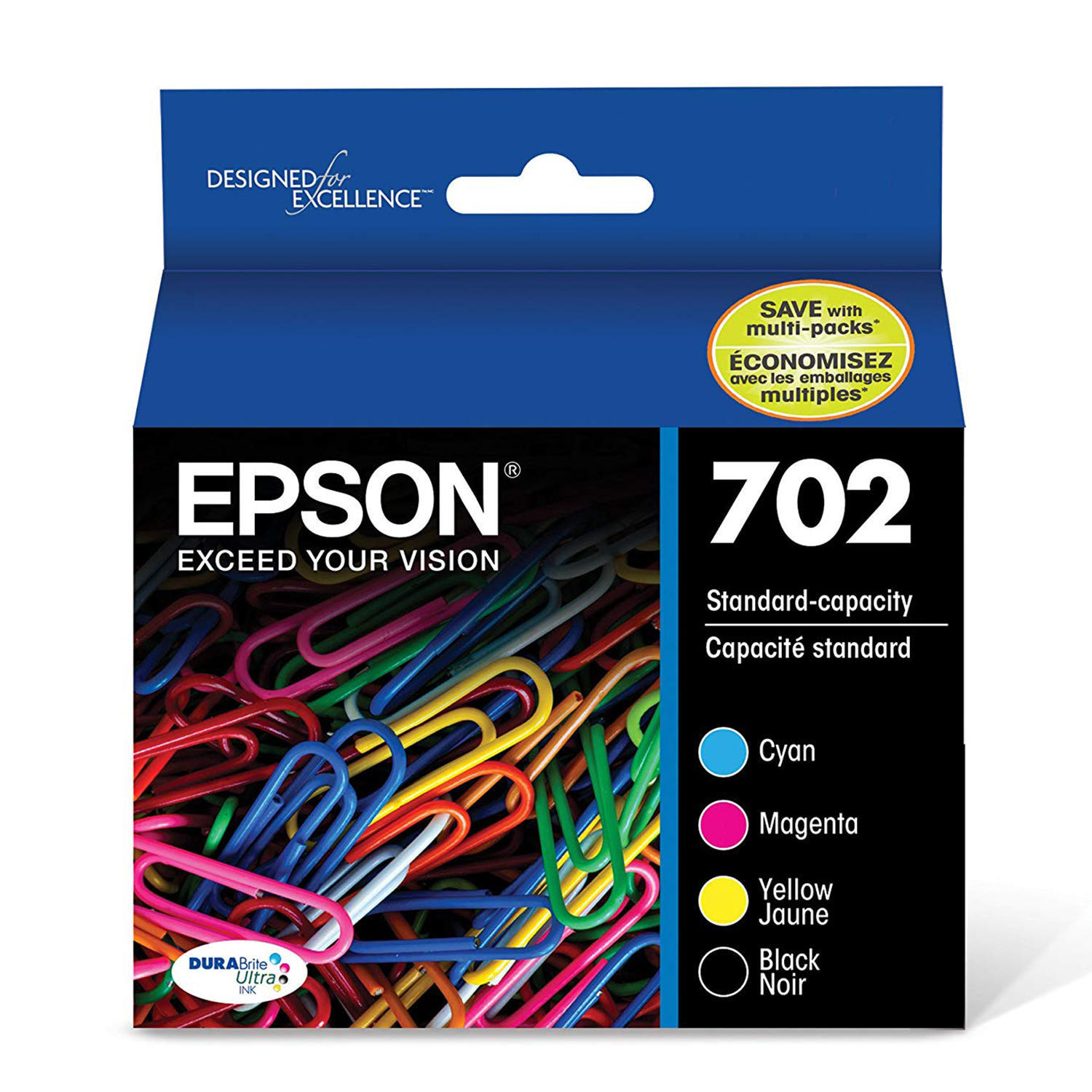 Epson T702 T702120-BCS Original Ink Cartridge Combo BK/C/M/Y