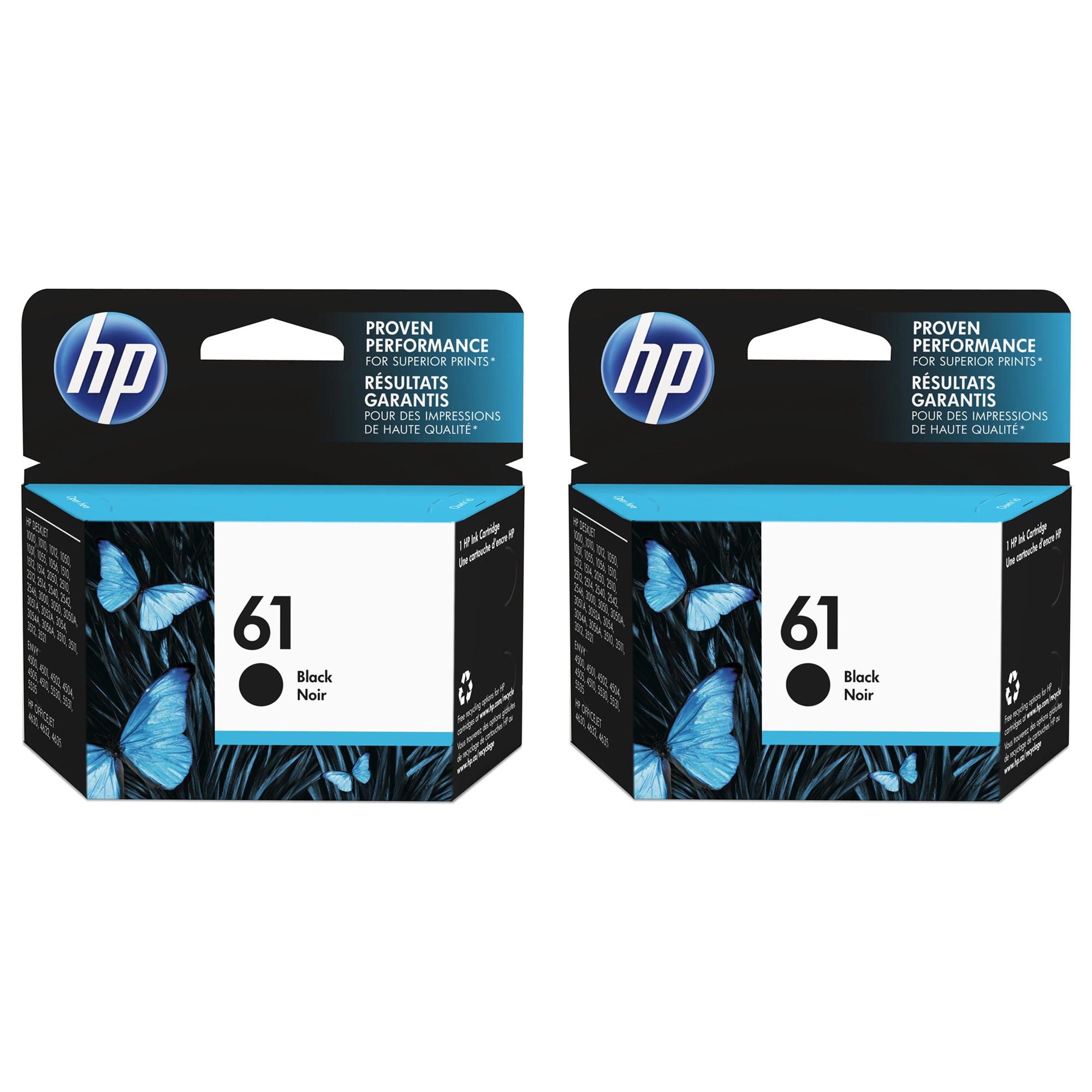 HP 61 CH561WN Original Black Ink Cartridge Dual Pack- 2/Pack