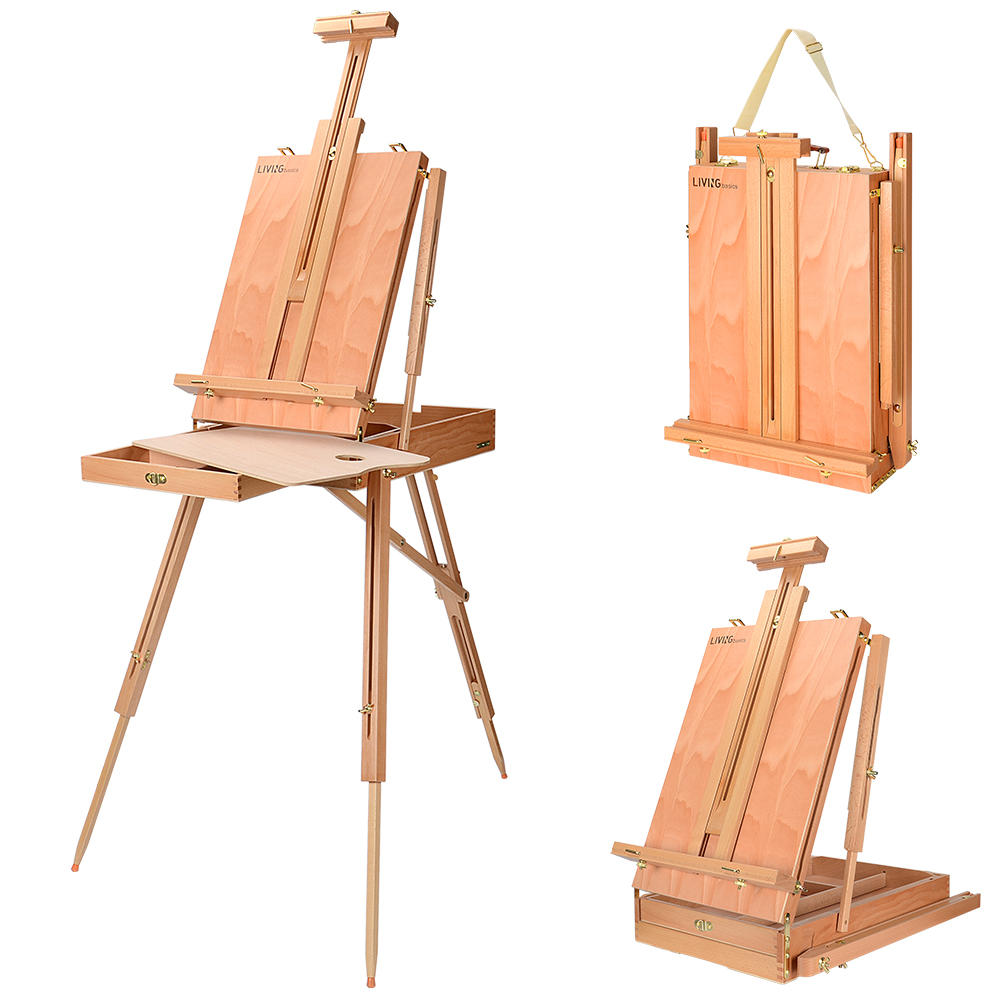 Portable Wooden French Art Easel Stand for Field Painting and Drawing - Moustache®