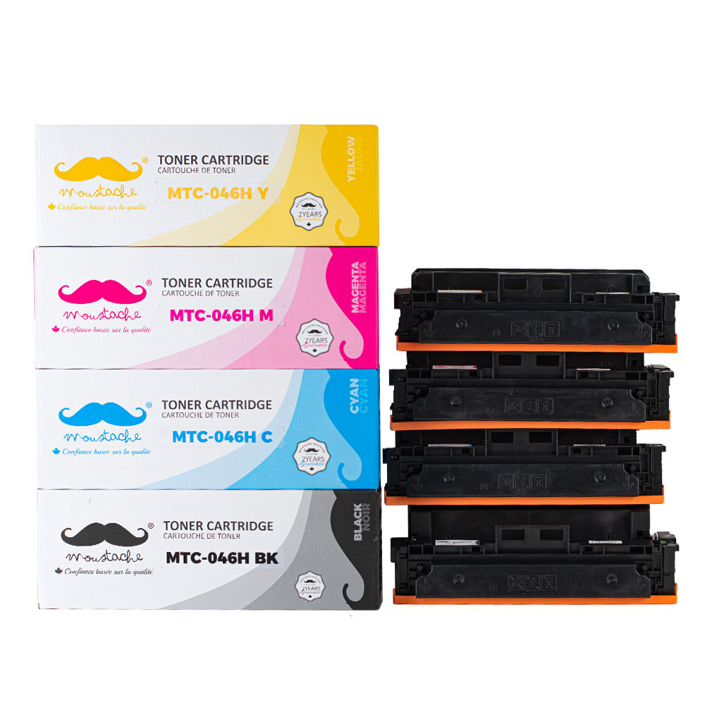 Canon 046H Compatible Toner Cartridge High Yield Combo BK/C/M/Y - Moustache®