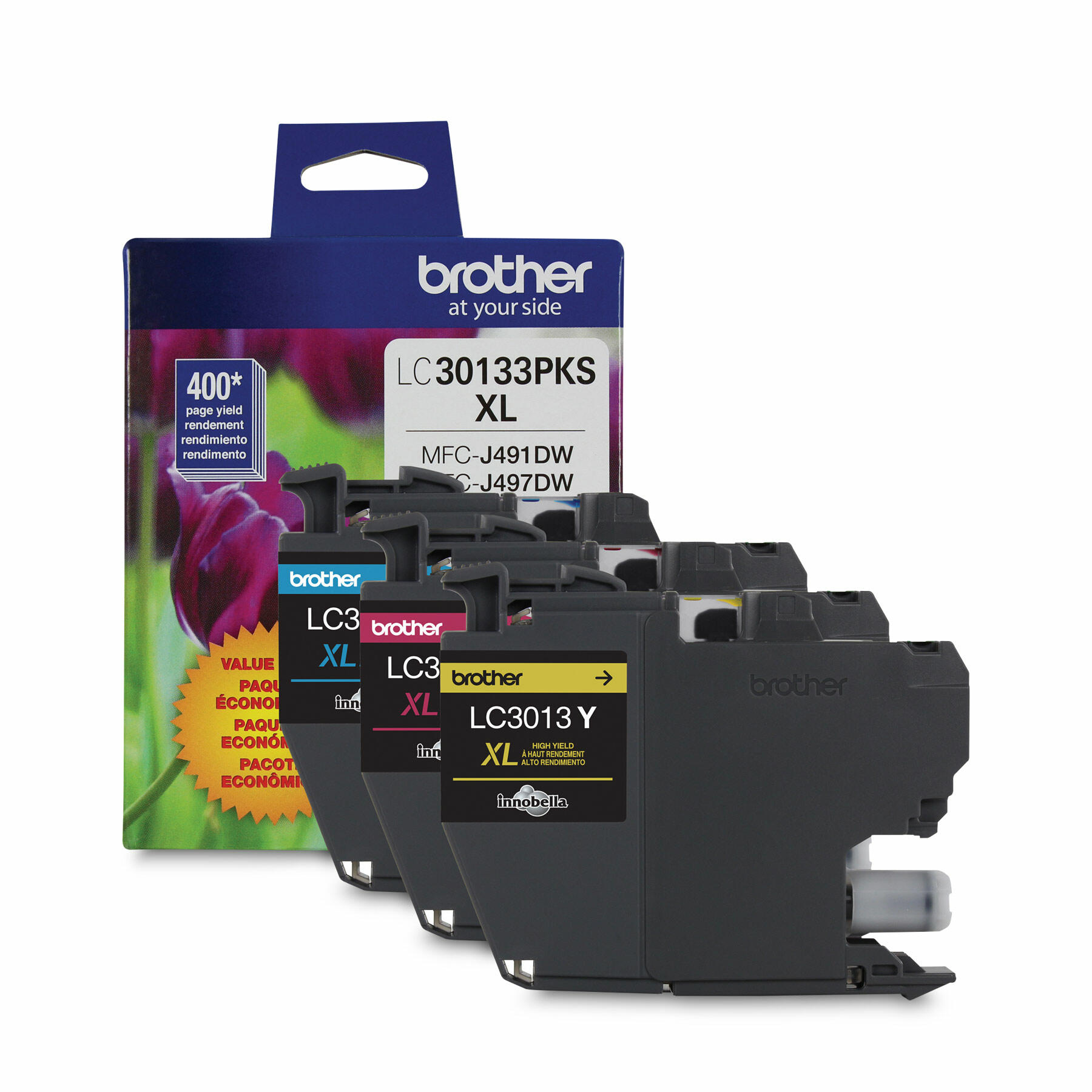 Brother LC30133PKS Original Color Ink Cartridge High Yield Combo C/M/Y