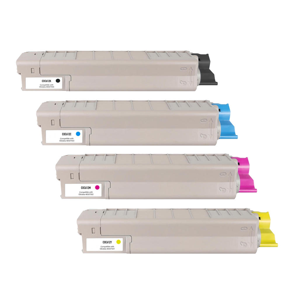 Okidata 46507504 46507503 46507502 46507501 Compatible Toner Cartridge Combo BK/C/M/Y