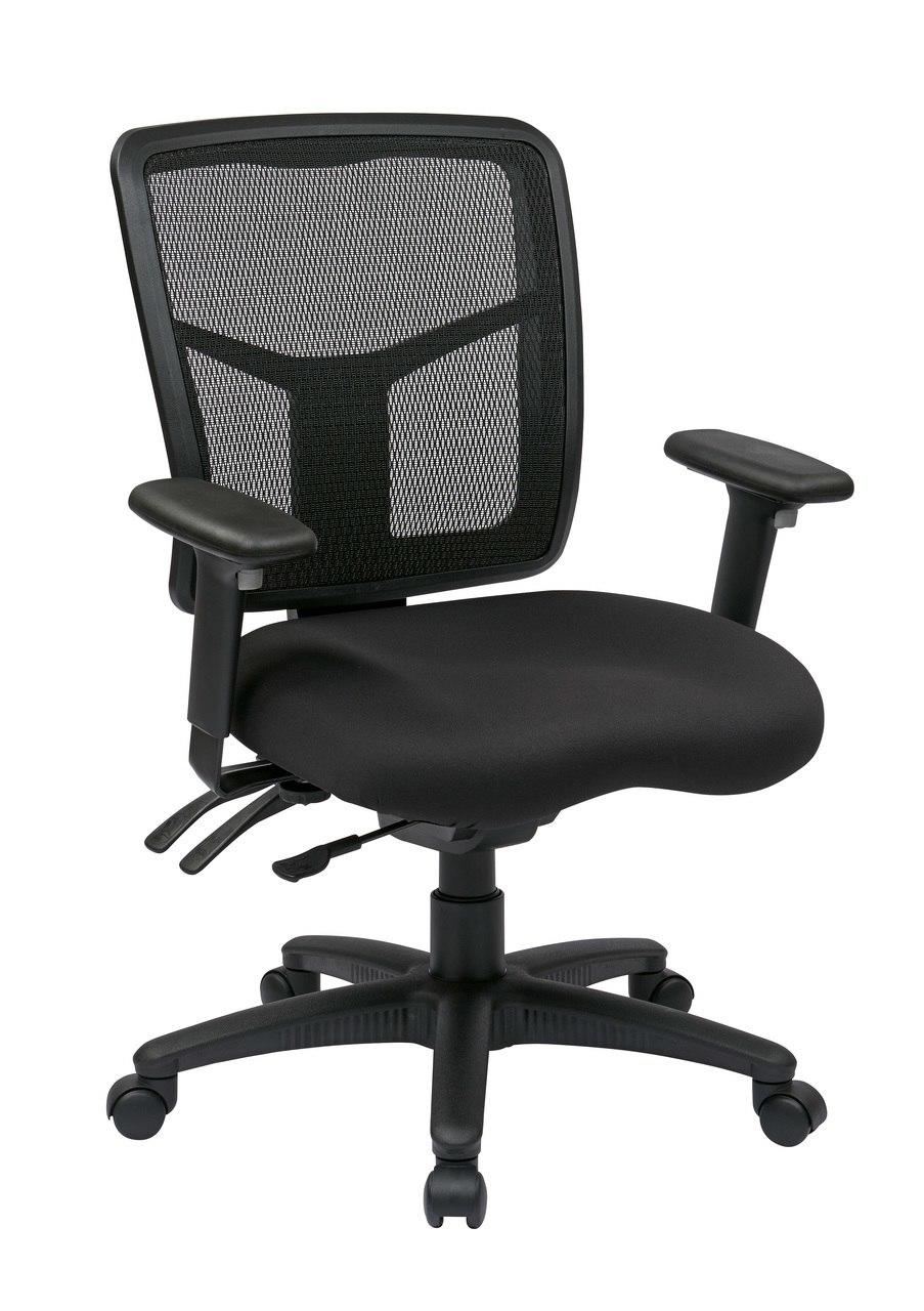 OfficeStar® ProGrid® Mesh Mid-Back Office Armchair, Black