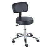 SAFCO® Focal™ Lab Stool with Back, Pneumatic Lift, Black