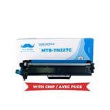 Brother TN227 Compatible Cyan Toner Cartridge High Yield Version of TN223 With Chip - Moustache®
