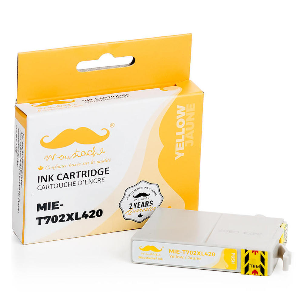 Epson 702 T702XL420-S Remanufactured Yellow Ink Cartridge High Yield - Moustache®