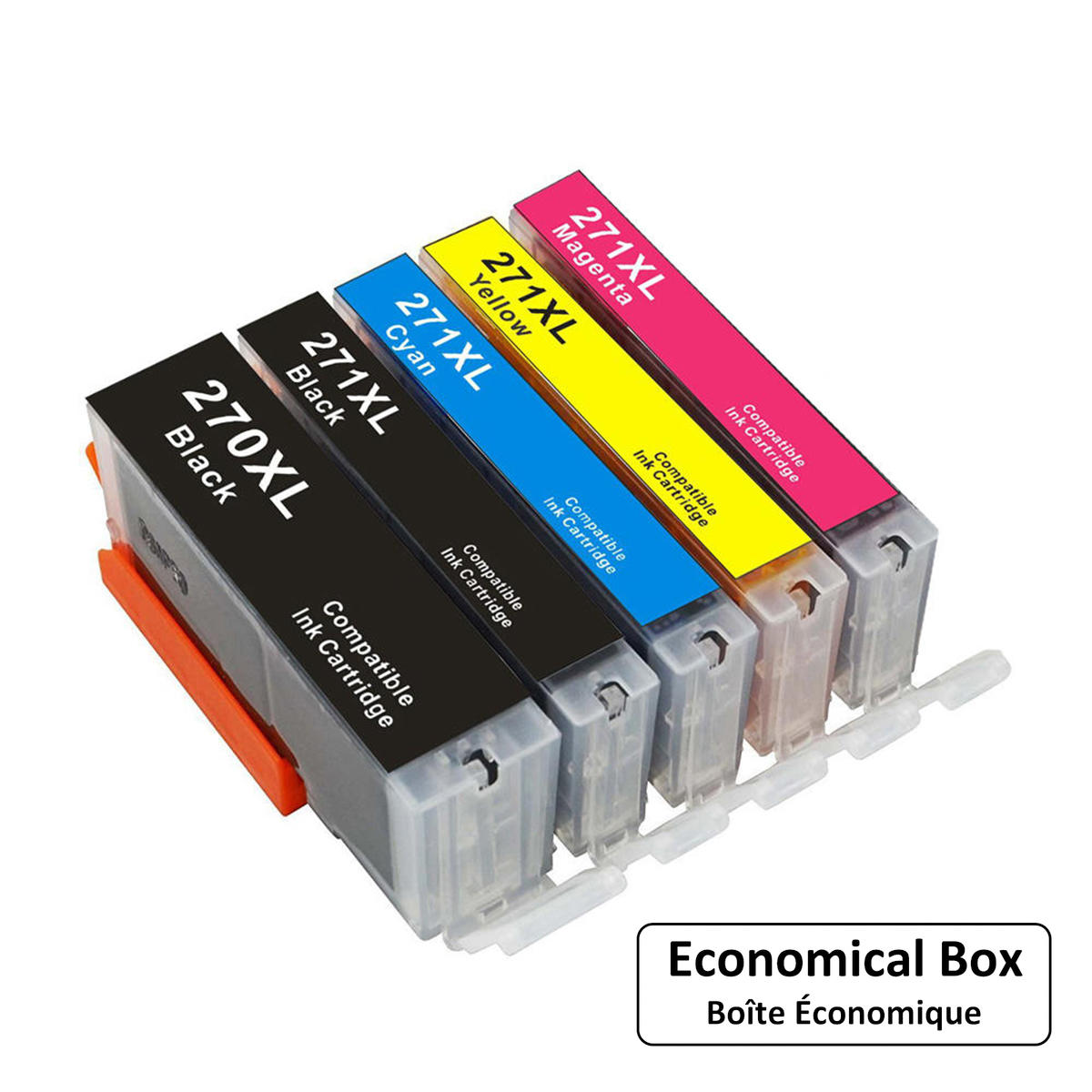 Canon PGI270XL CLI271XL Compatible Ink Cartridge Combo PGBK/BK/C/M/Y - Economical Box