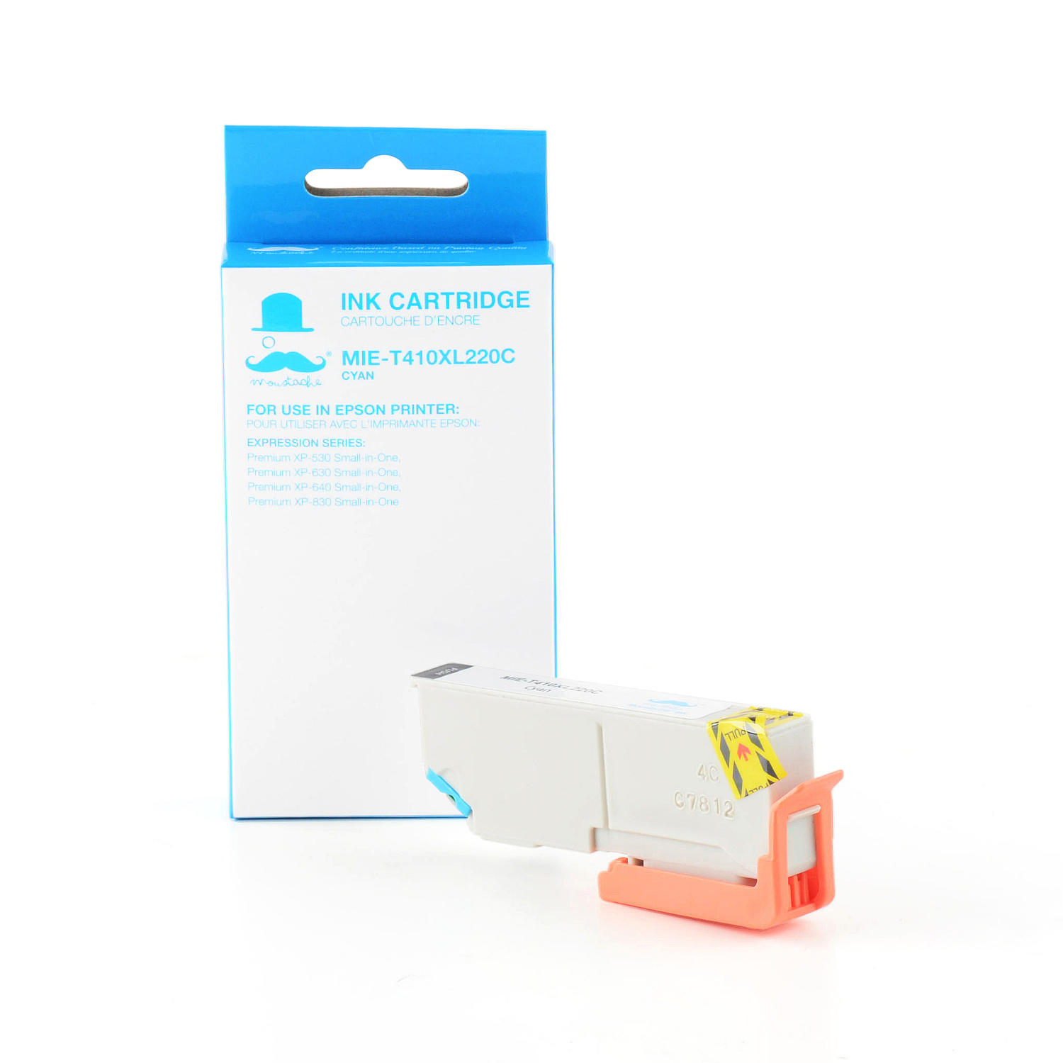 Epson 410 T410XL220 Compatible Cyan Ink Cartridge High Yield - Moustache®