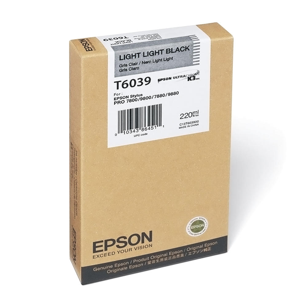 Epson T603900 Original Light Light Black Ink Cartridge